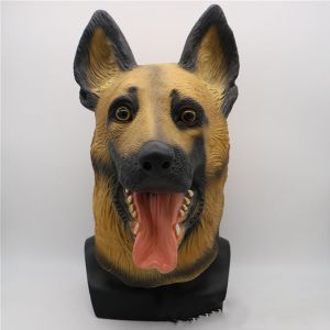 Fête D'halloween Tête De Chien Masque De Chien Costume De Latex, Masques De Costume Tête D'animal Masque,Loup Chien Chien De La Police Animal Mignon Harnais Pour Chien,Co - Neuf