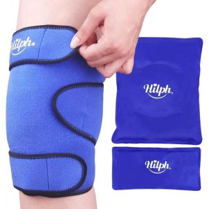 Xekal-Poche De Glace Genou,Genouillère Thérapie Chaud/Froid Réutilisable-Enveloppement Total Du Genou Pour Chirurgie (Remplacement),Soulagement Douleur,Gonflement,Entorses-Bleu - Neuf