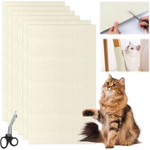 Griffoir Auto-Adh&eacute;sif Pour Chat, 5 Pi&egrave;ces 30x60 Cm Tapis Canap&eacute;, Climbing Cat Scratcher, Grattoir (Beige) - Neuf