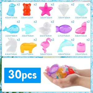 Tianyi-Cube De Glace Réutilisable*30pcs, Glacons Réutilisables, Reusable Ice Cubes, Glaçons Plastiques Forme De Fruit Et Animaux Pour Les Boissons Décoratives, Glaçons Pour Le Visage (Animal) - Neuf