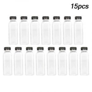 15pcs vides récipients de boisson bouteilles de jus avec couvercles pour jus de lait jus de fruits animaux de compagnie givré automne poire crème bouteille de lait - Neuf
