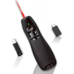 Pointeur laser puissant de 30 m, télécommande compatible avec tablette et adaptateur USB Type-C, gadget de conférence haute technologie sans fil, idéal pour Word/Pdf/Macos/Prezi/Keynote. - Neuf