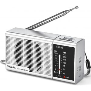 Mini Radio FM/AM, Poste Radio Portable avec Bouton FM/AM Rapide, Prise Casque, Mini Radio à Transistors Alimentée par 2 Piles AA pour la Randonnée et Le Jogging - Neuf