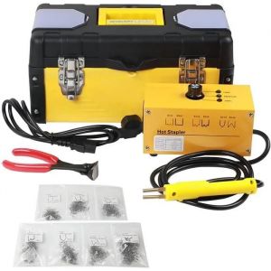 Beley Kit de soudure plastique pour r&eacute;paration de pare-chocs de voiture, agrafeuse &agrave; chaud 220 V Pistolet agrafeur avec 700 agr A74 - Neuf