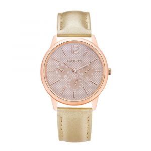 Gaiety Femmes Filles Mode En Cuir Bande Cadran Montre Analogique Quartz Montre-Bracelet (Or) - Neuf