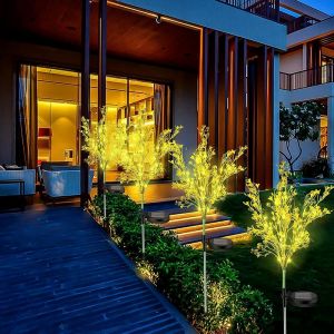 Lot De 4 Lampes Solaires &Agrave; Planter En Forme De Fleur De Colza Pour Jardin Ext&eacute;rieur - Neuf