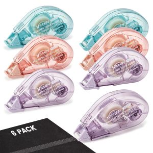 6Pcs Colle Roller,Souris Roller Colle Ruban Adhésif Double Face,Colle Scrapbooking Accessoires Transparentes pour Travaux Manuels,Album Photo,Cartes,Journal 6mm x 6 m - Neuf