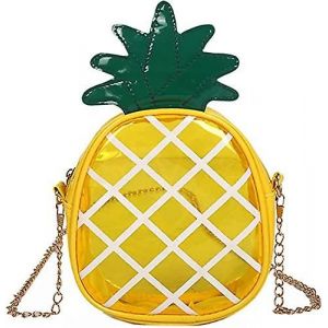 Mignon ananas en forme de sac à bandoulière chaîne petit sac à bandoulière Pu cuir téléphone portable sac à main - Neuf