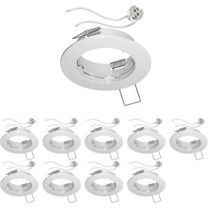 Kalsw-10 Cadres D'encastrement Au Plafond Fere,Rond,Blanc Brillant (Led/Halogène/Mr16/50mm) Incl.Douille Gu5.3 - Neuf