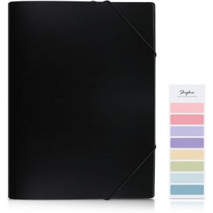 Trieur Document, Trieur A4 Avec &Eacute;lastiques, Trieur Classeur, Classeur Rangement Documents Avec 7 Compartiments, Trilleur Scolaire (Noire) - Neuf