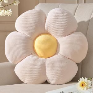Cauc-Coussin Fleur Blanc, Coussin De Sol Esthétique Pour Chambre, Coussin Décoratif Pâquerette Pour Chambre D'enfant, Décoration Preppy, Coussin De Canapé, 38 Cm - Neuf