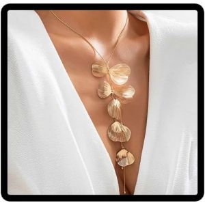 Asas-Gland Ginkgo Feuille Long Colliers Collier Chaîne Bijoux Réglable Pour Les Femmes Et Les Filles - Neuf