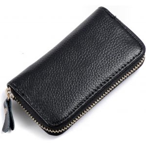Étui à Clés en Cuir Porte-cartes Cas CléPochette Porte Cles 11.5 * 6.5 * 2.2 cm Porte-monnaie Sac à Poche Sécurité avec 6 Crochets Pochette pour Homme Femme (noir) - Neuf