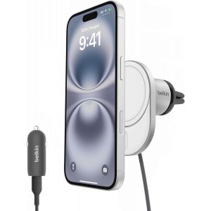 Kalanka-Boostcharge Pro Chargeur De Voiture Magnétique Sans Fil Avec Qi2 (15w), Chargeur Compatible Magsafe Pour Tous Les Modèles De L'iphone 17, Iphone Air, Câble Usb-C Et Adaptateur 20w Inclus - Neuf