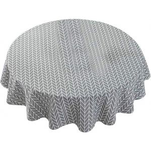 Nappe En Coton D&eacute;perlant Aspect Lin, Motif Lotus - Neuf