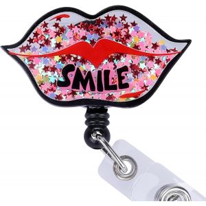 Porte-Badge R&eacute;tractable, Mignon et Dr&ocirc;le pour Carte d'Identit&eacute; d'Infirmi&egrave;re, Badge d'Identification M&eacute;dicale avec Visage Souriant pour Femmes M&eacute;decins Infirmi&egrave;res - Neuf