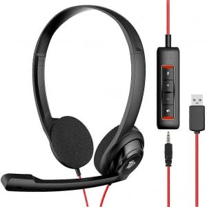 Casque USB avec microphone antibruit pour ordinateur portable PS5, On-Ear Wired Office Call Cen - Neuf
