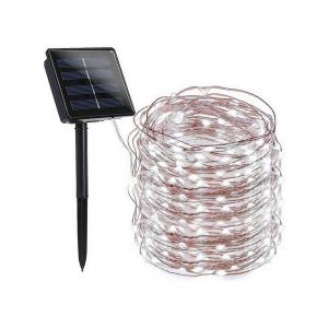 Guirlande Lumineuse Solaire De 300 Led, 32 M, Lumi&egrave;re Blanche, Pour Jardin Ext&eacute;rieur - Neuf