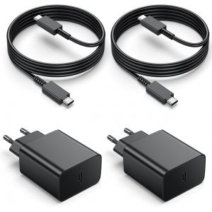 MEVRONISSHOP-45W Chargeur USB C,Chargeur Rapide Samsung avec 2M C&acirc;bles,Charge Rapide pour Samsung Galaxy S25/S24/S23/S22/S21 Ultra/S20/S20+/Note 20/10/9/8/A73/A53/A52,UBS C Secteur Mural Alimentation - Neuf