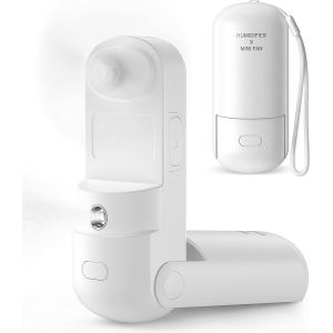 3 en 1 Ventilateur Portatif, Mini Ventilateur de Poche fonctionnant sur Batterie Rechargeable par USB de Voyage Personnel Fan pour les Femmes les Enfants les Filles - Neuf