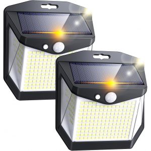 Lampe Solaire Exterieur Mouvement Détecteur: 248 Led Lampe Spot Solaire Extérieur Détecteur De Mouvement 3 Modes Exterieures Jardin Projecteur Solaires 270° Eclairage Pour Patio Garage Lot De 2 - Neuf