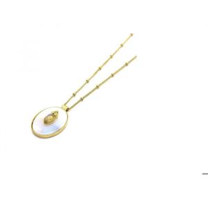 Leticia Ponti Sautoir Marla Pierre De Lune Dor&eacute; Collier - Neuf