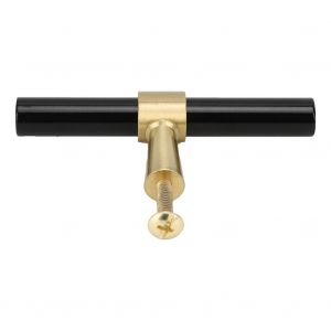 Poignee de tiroir en laiton noir pour porte d'armoire, accessoires de quincaillerie pour meubles, 75 mm - Neuf