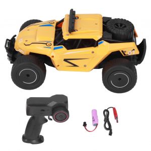 Voiture de course tout-terrain 1/20, haute vitesse, chargement USB, anti-collision, 2,4 G, RC, chenille avec lumiere LED, pour garcons et filles, K20-2, jaune vif - Neuf