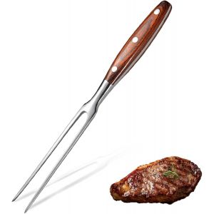 Eryi-Fourchette À Viande Avec Manche En Bois, Fourchette À Viande En Acier Inoxydable, Manche En Bois Fourchette À Découper, Pour Utilisé Dans Les Cuisines Les Grillades Et Les Restaurants - Neuf