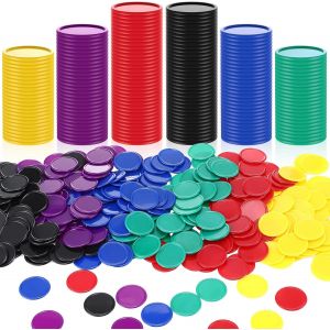 300 Pièces Jetons De Poker En Plastique 6 Couleurs 1,18 Pouces Jetons De Bingo Jetons De Carte À Puces Vierge Laser Jetons Marqueurs De Comptage Petits Compteurs D'apprentissage Pour Enfant - Neuf