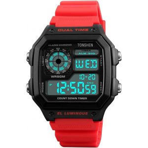 Eryi-Mode Unisexe Digitale Montre Homme Et Femme Multifonctionnel Chronomètre Alarme Date 50m Etanche Led Double Temps Plastique Caisse Et Caoutchouc Ruban Outdoor Sport Montres - Neuf