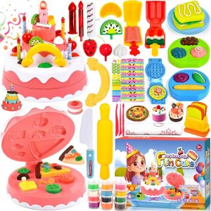 KALANKA-51 Pcs Pâte À Modeler pour Enfants, Accessoire Pate a Modeler avec Machine à Pâte à Gâteau, 12 Argile Colorée, Pate a Modeler Cuisine pour Aux Garçons et Aux Filles âgés de 3 Ans et Plus - Neuf