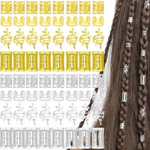 Kal-Lot De 80 Pièces Bijoux Cheveux Tresse, Accessoire Cheveux,Bijoux De Cheveux Dorés Pour Tresses,Dreadlocks Réglables,En Métal, Bijoux Cheveux Doré Pour Femmes Hommes - Neuf