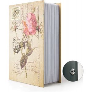 Utigh-Boîte De Rangement Pour Livre De Détournement, Coffre-Fort Secret Pour Dictionnaire Avec Serrure/Clé À Combinaison De Sécurité, Coffre-Fort Caché Pour Livre De Détournement (Rose-Clé) - Neuf