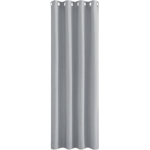Tianyi-Rideaux Salon Occultants - Gris Rideau Thermique Unicolore Draperies À Oeillets Lumineux Bloquer Anti-Bruit Pour Des Maison Chambre, 140 Cm Sur 260, Gris Argent, 1 Pièce - Neuf