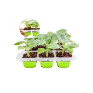 Mini-Serre 9 Cellules avec Couvercle - Plateau &agrave; Semis R&eacute;utilisable 5,6cm - Kit Germination PET sans BPA pour L&eacute;gumes et Fleurs - Neuf