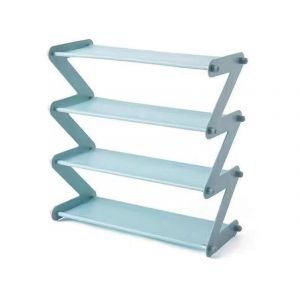 &Eacute;tag&egrave;re &Agrave; Chaussures &Agrave; 4 Niveaux - Bleu, Peut Contenir 8 Paires, Design Compact, Montage Facile, Utilisation Polyvalente - Neuf