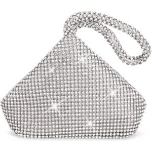 Sac &agrave; main triangulaire en strass pour femme-Sac &agrave; main de soir&eacute;e,de f&ecirc;te,de mariage - Neuf