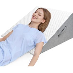 Ulteronixshop-Coussin Inclin&eacute; Pour Lit, Oreiller Triangulaire Ergonomique En M&eacute;moire De Forme Pour L'apn&eacute;e Du Sommeil, Coussin De Coin, Le Ronflement, Reflux Acide (Blanc) - Neuf