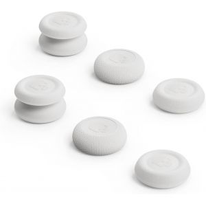 Eryi-Skin, Cqc And Fps Thumb Grip Set Joystick Cap Analog Stick Cap For Nintendo Switch Pro Controller & Ps5 / Ps4 / Slim/Pro Controller - White, 3pairs(6pcs) - Neuf