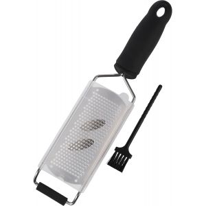 Râpe De Cuisine Haut De Gamme, 30,5 Cm, Large, À Parmesan, À Gingembre, En Acier Inoxydable, Avec Protection De Lame, Brosse De Nettoyage, Compatible Lave-Vaisselle - Neuf