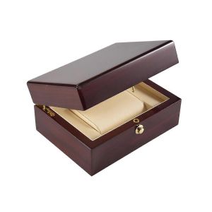 Boîte À Montre Brillante En Bois Laqué De Grande Taille Avec Coussin En Cuir Pu - Neuf