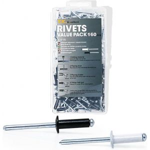 Rivet noir-Rivet blanc-Lot de 160 rivets pop en acier aluminium avec petite t&ecirc;te Noir et blanc M4,8 16 mm - Neuf
