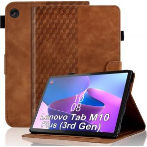 Étui Pour Tablette Lenovo Tab M10 Plus 3ème Génération (Tb125fu / Tb128fu) En Cuir Avec Fonction Veille/Réveil Automatique, Multi-Angle De Vue, Coque Intelligente Compatible Avec - Neuf