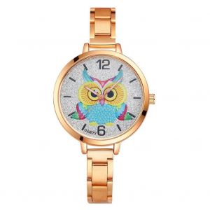 Gaiety Femmes Hibou Motif Cadran Alliage Fin Bracelet &Agrave; Quartz Montre Analogique Robe Montre-Bracelet (Or Rose) - Neuf