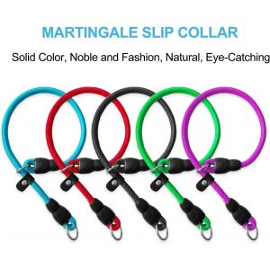 Collier &Eacute;trangleur Pour Chien - Collier De Dressage En Corde De Nylon Avec Bouchon R&eacute;glable Anti-Traction - Collier Martingale Rond Pour Chiens De Petite, Moyenne Et Grande Taille (Noir, - Neuf