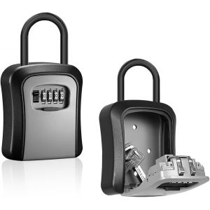 CHECARZHN--NO1-Boite A Clefs Secur e Exterieur Boite À Clé Boite A Clef Résistante Aux Intempéries Ultra Robuste Avec Code À 4 Chiffres Key Lock Box Noir - Neuf