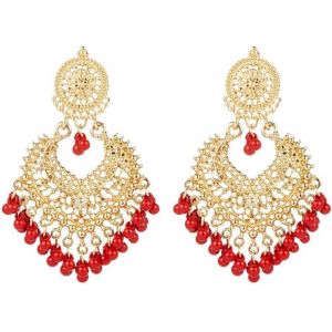 Kal-Boucles D'oreilles Boh&egrave;mes &Agrave; Pampilles Pour Femmes Et Filles, Vintage, Fleur, Coeur, Perles, Bijoux Indiens Bollywood, Cadeaux Pour Festival Jhumka, Vacances De No&euml;l - Neuf