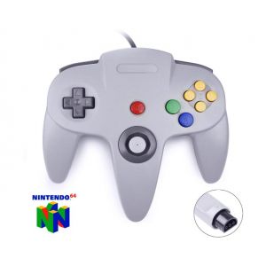 Manette Filaire Compatible Nintendo 64 N64 ¿ Joypad 1,80m Gris ¿ Joystick Analogique, Boutons C & Gâchettes ¿ Compatible Rumble Pak ¿ Straße Game® - Neuf