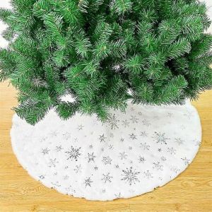 Jupe de sapin de No&euml;l en fausse fourrure blanche, disponible en 31/36/48/60 pouces, id&eacute;ale pour d&eacute;corer un sapin de No&euml;l ou pour une f&ecirc;te. - Neuf